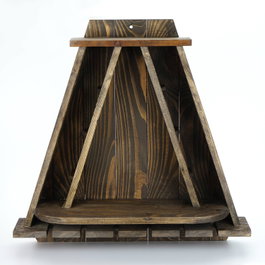 Hanah Home Raf072 Estantería de Cocina, 100% Madera de Abeto, Roble Oscuro, 57x58x18 cm, Montada y para Fijar a la Pared